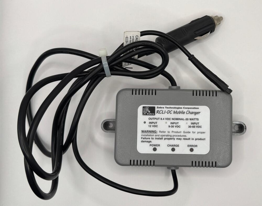 Zebra RCLI-DC Mobile Charger CC16614-G9 12V Car Adapter ZQ520 ZQ510 Used